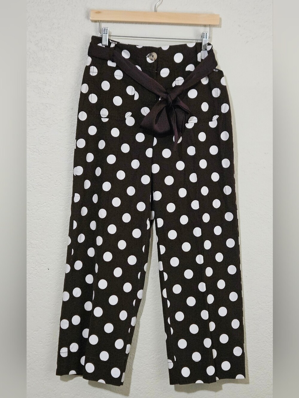 Nicole Miller Chocolate Brown Polka Dot Pants
